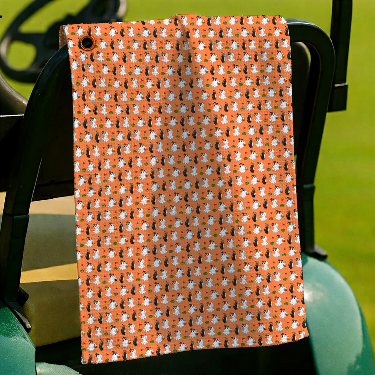 Cute Ghost Golf Towels, Halloween Pattern Golf Towel, Trick or Treat Golf Gift For Golfer