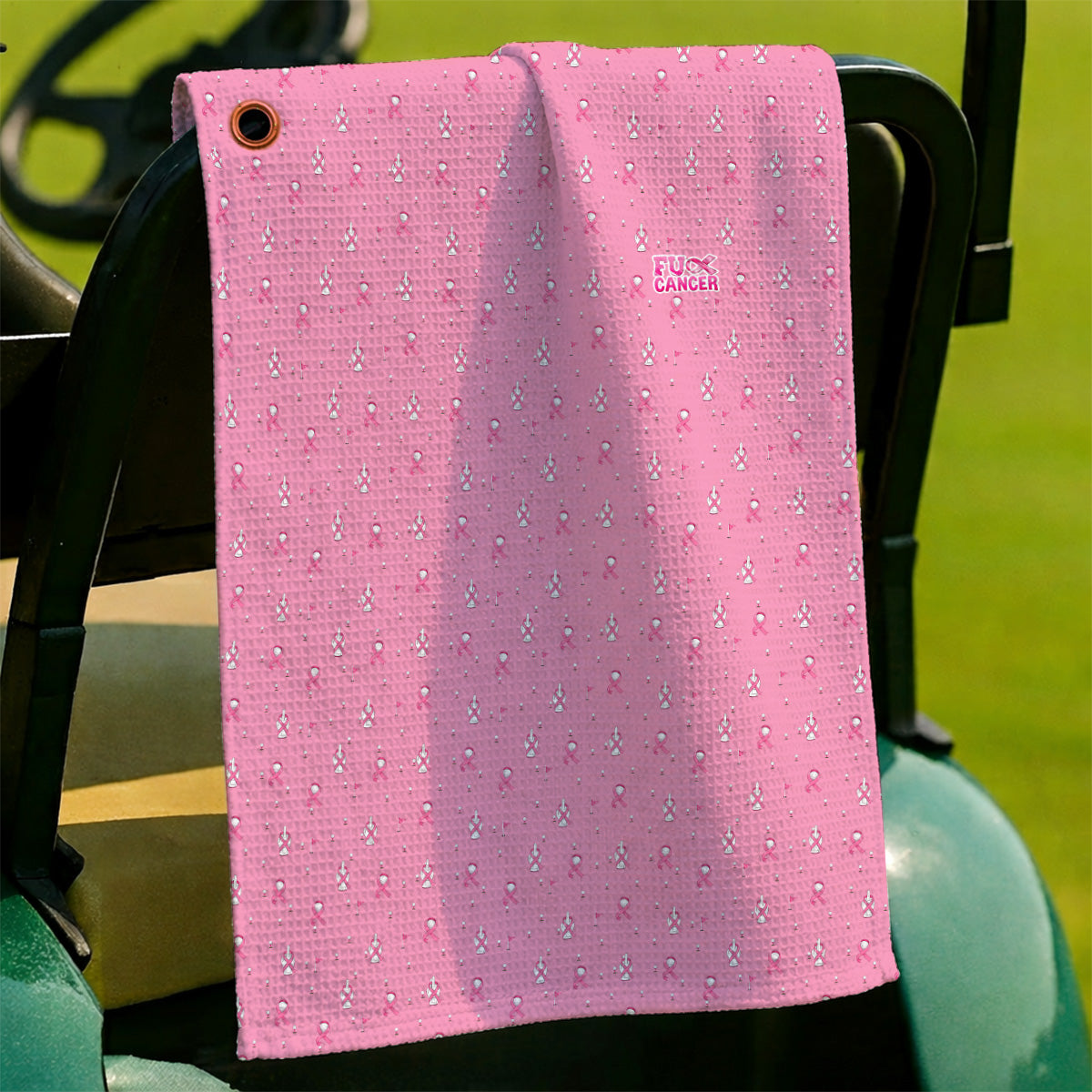 Pink Ribbon Golf Towels, Breast Cancer Awareness Pattern Golf Towel, Supportive Golfer Gift for Golfer