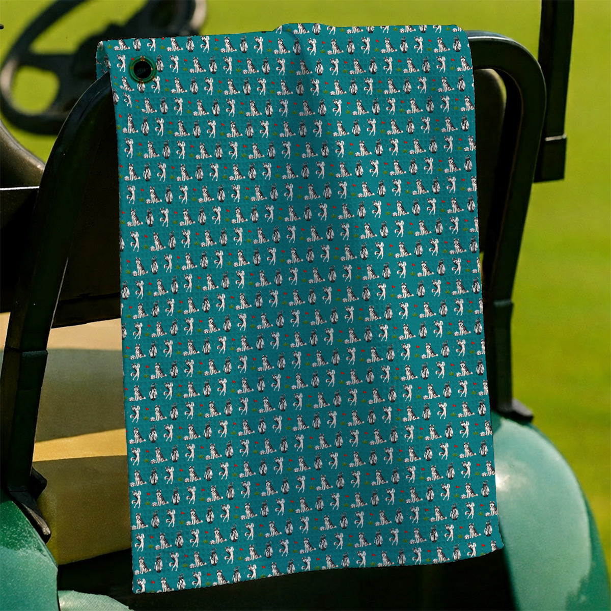 Funny Husky Golf Towel, Husky Sibir Pattern Golf Towels For Dog Lover, Golf Gift For Golfer