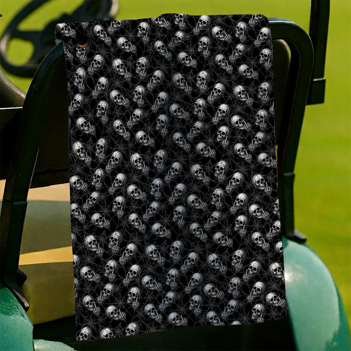 Crazy Skull Pattern Golf Towel, Skeleton Golf Towels, Unique Golf Gift For Golfer
