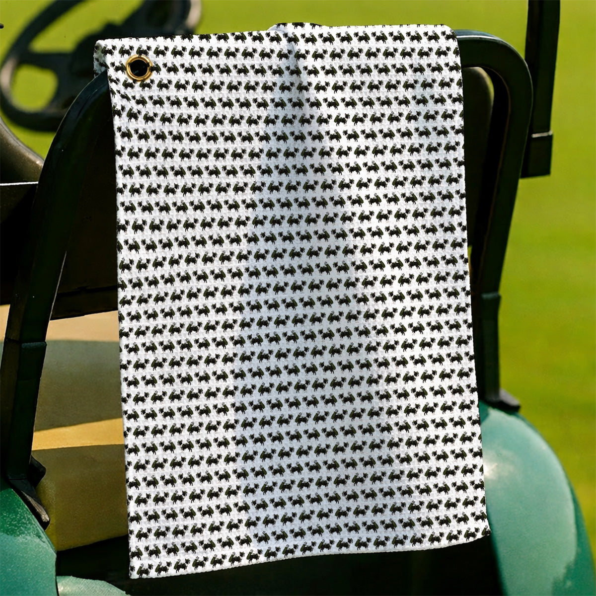 Crazy Boston Terrier Pattern Golf Towels, Boston Terrier Golf Towel, Golf Gift For Golfer