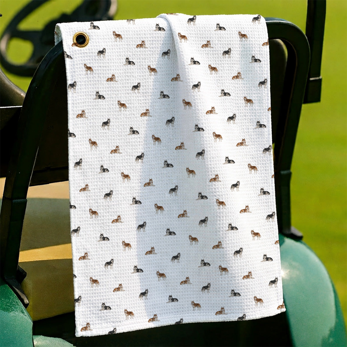 Funny Husky Sibir Golf Towel, Husky Pattern Golf Towels For Golfer, Golf Gift For Dog Lover