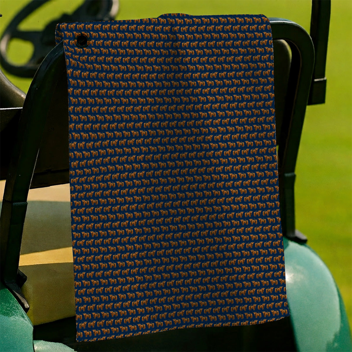 Crazy Highland Cow Caddie Towels, Highland Cow Golf Towel, Golfer Gift For Golfers