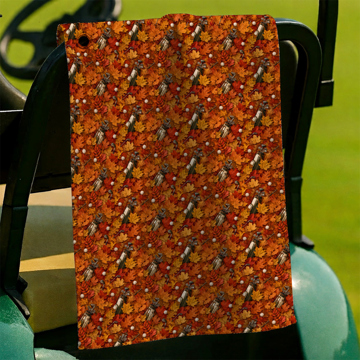 Autumn Golf Towels, Fall Leaves Pattern Golf Towel, Maple Leaf Golf For Golfer