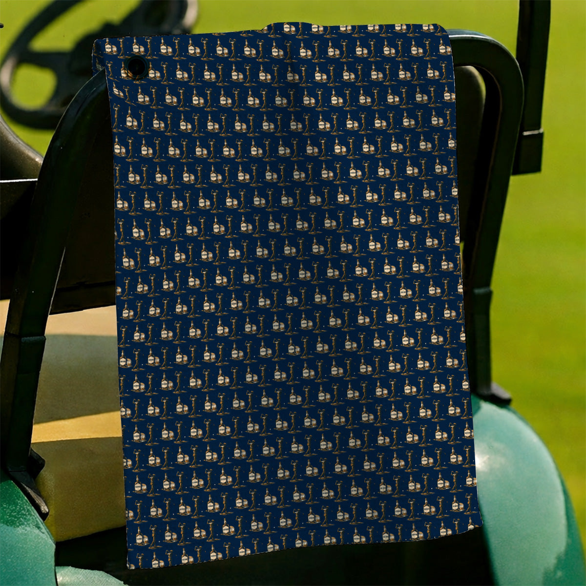 Bourbon Golf Towels, Whiskey Lover Golf Pattern Towel, Funny Golf Gift For Golfer