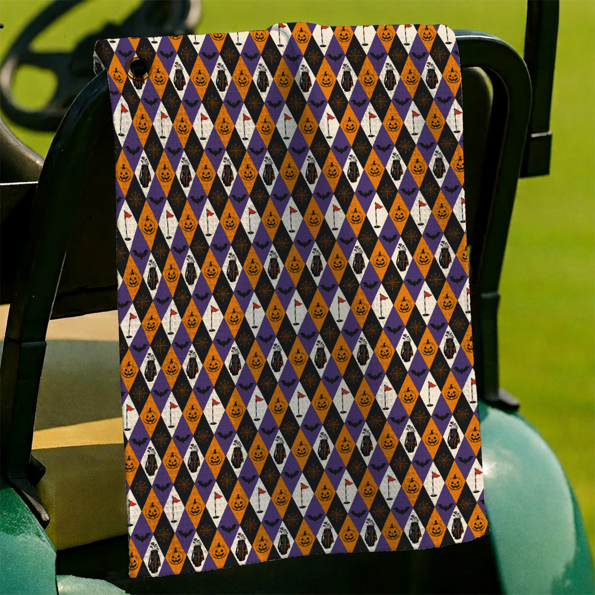 Halloween Pattern Golf Towels, Vintage Halloween Golf Towel For Golfer, Pumpkin Golf Gift for Golf Lovers