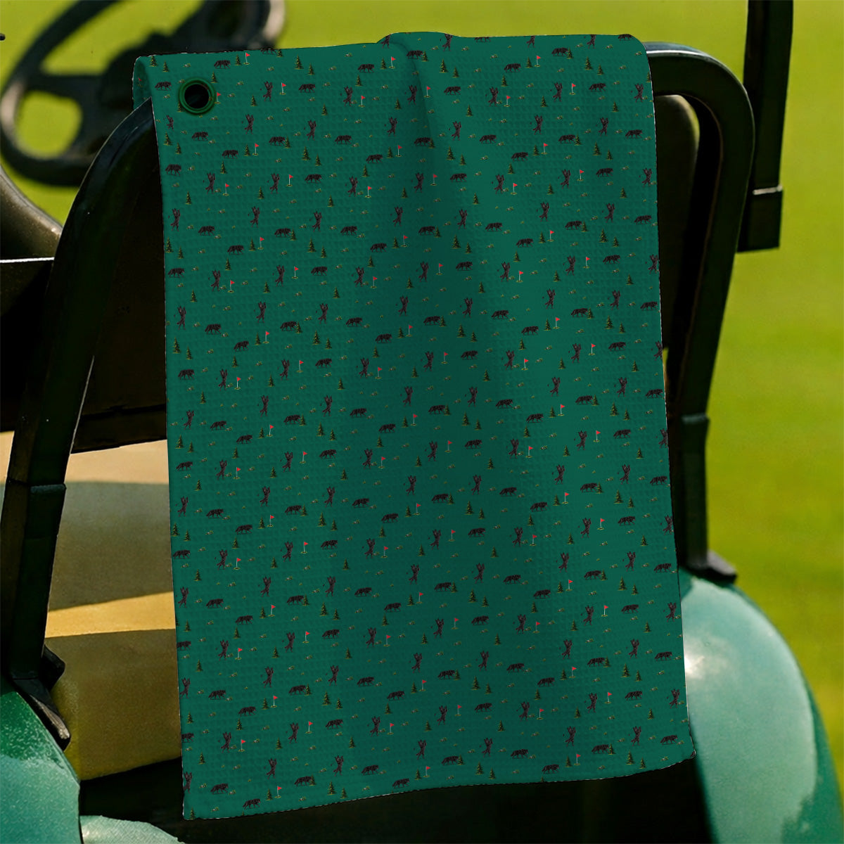 Black Wolf Pattern Golf Towels, Crazy Wolf Golf Towel, Wilderness Golf Gift for Golfers