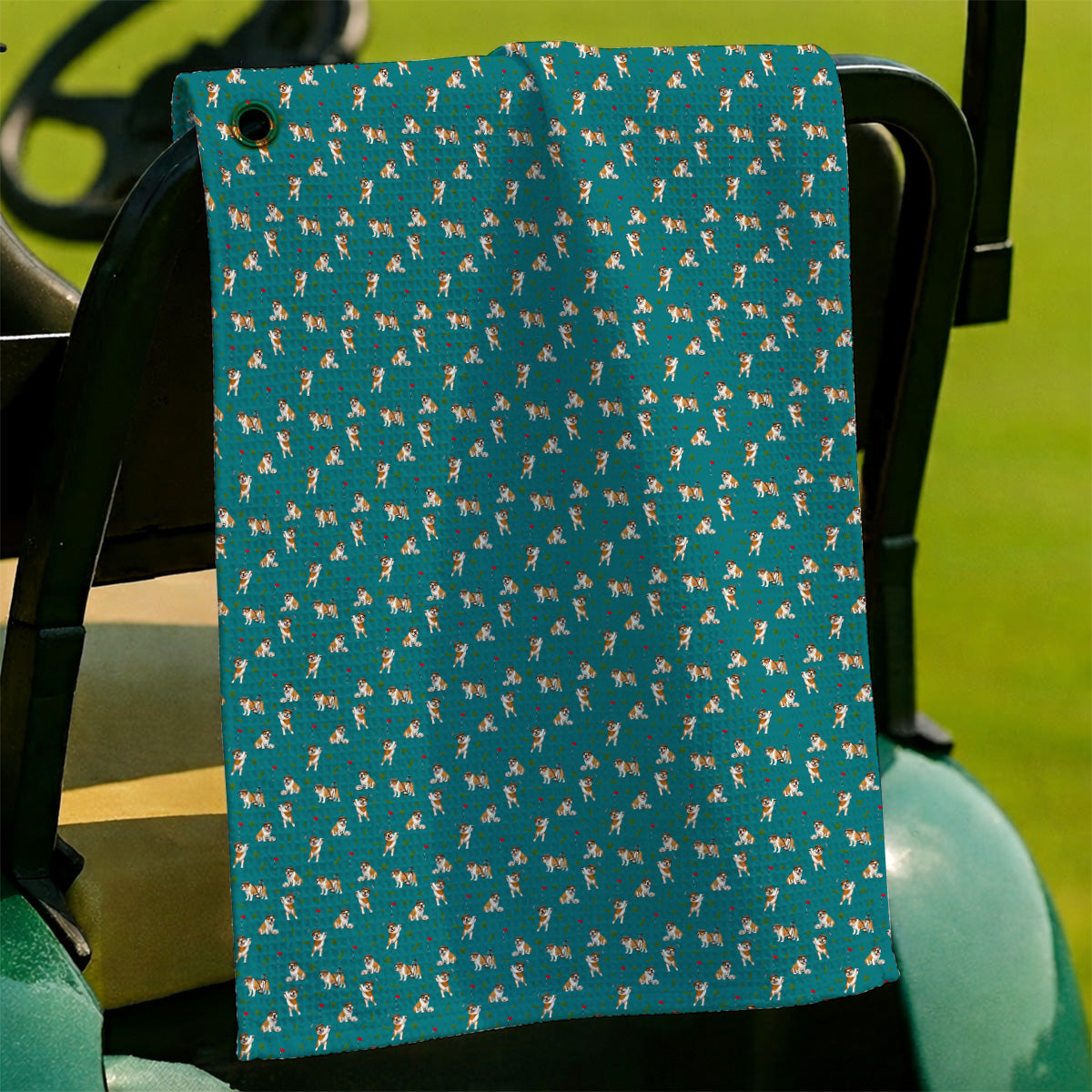 Funny Bulldog Golf Pattern Towels, English Bulldog Golf Towel, Golf Gift For Golfer