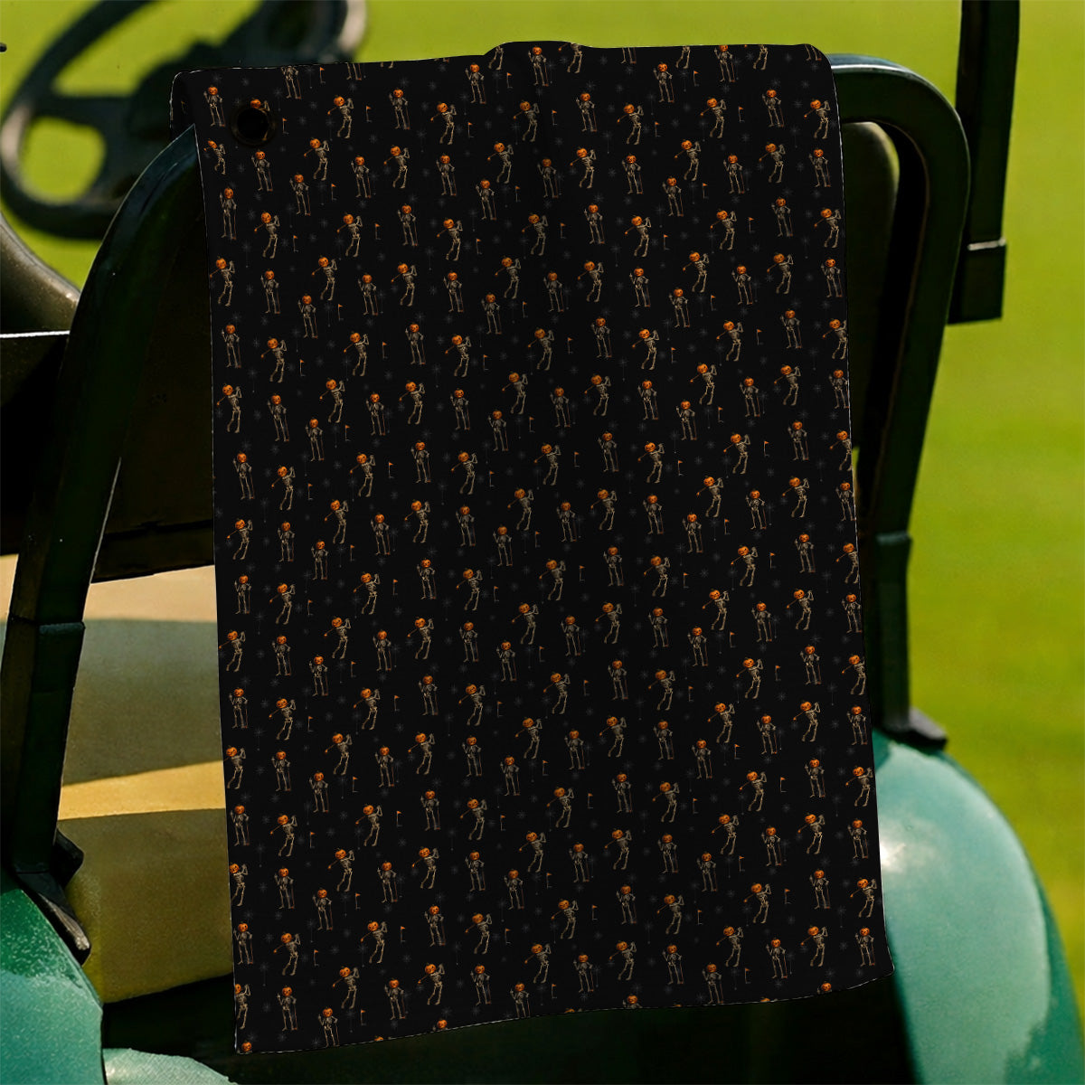 Halloween Skeleton Golf Towel, Pumpkin Head Pattern Golf Towels, Funny Golf Gift for Golfer