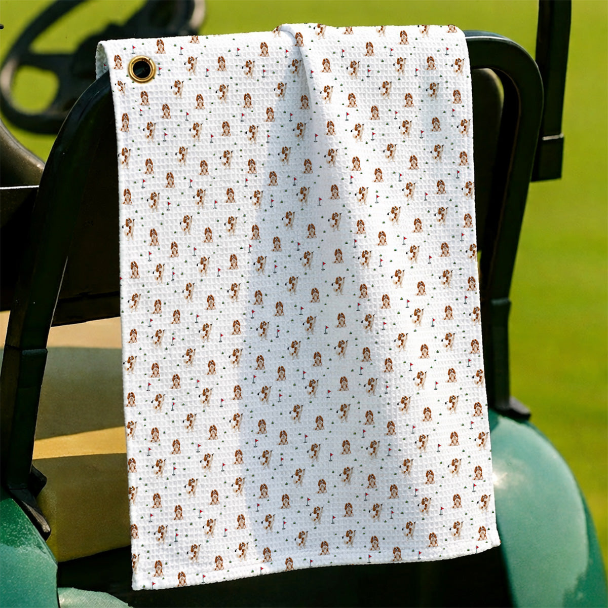 Funny Cavalier King Charles Spaniel Golf Towel, Funny Cavalier Golf Towels, Golf Gift For Dog Lovers