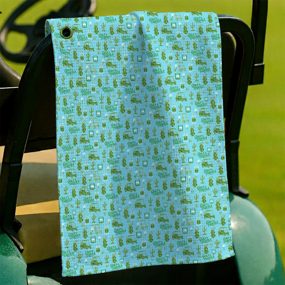 Golf & Tequila Pattern Golf Towel, Funny Golf Towels For Tequila Lover, Golf Gift For Golfer