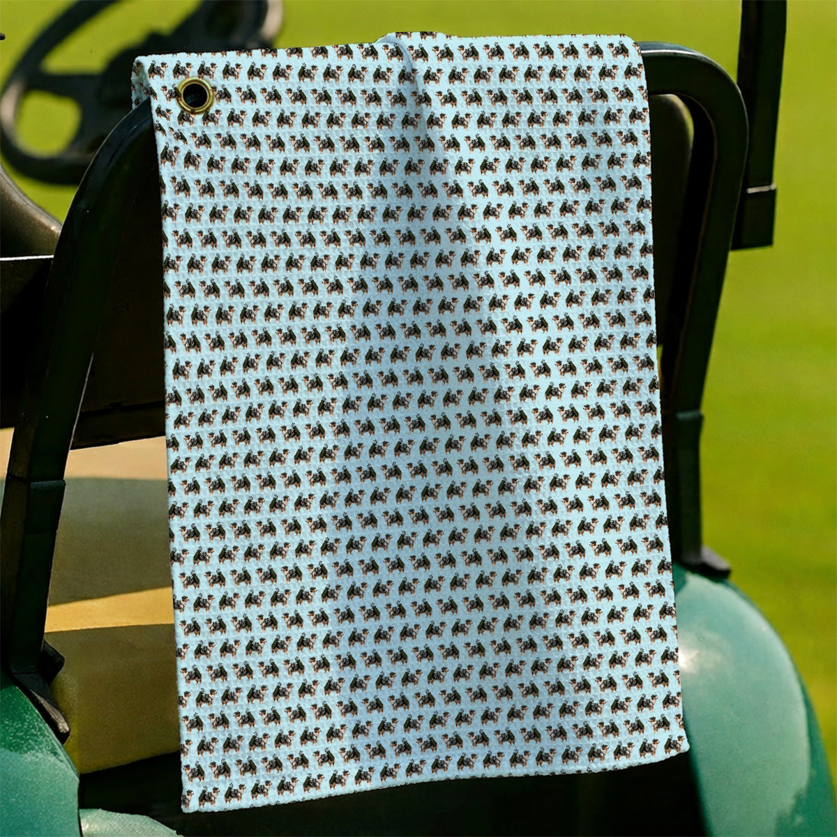 Funny Australian Shepherd Iris Golf Towel, Blue Merle Aussie Pattern Golf Towels, Golf Gift For Golfer