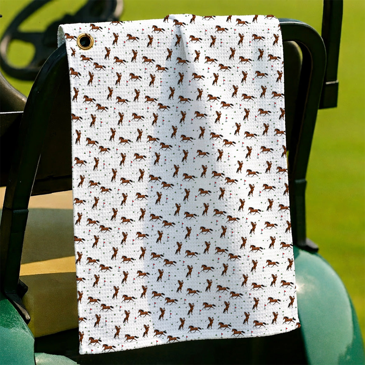Crazy Horse Golf Pattern Towel, American Quarter Horse Golf Towel, Western Horse Gift for Golfers