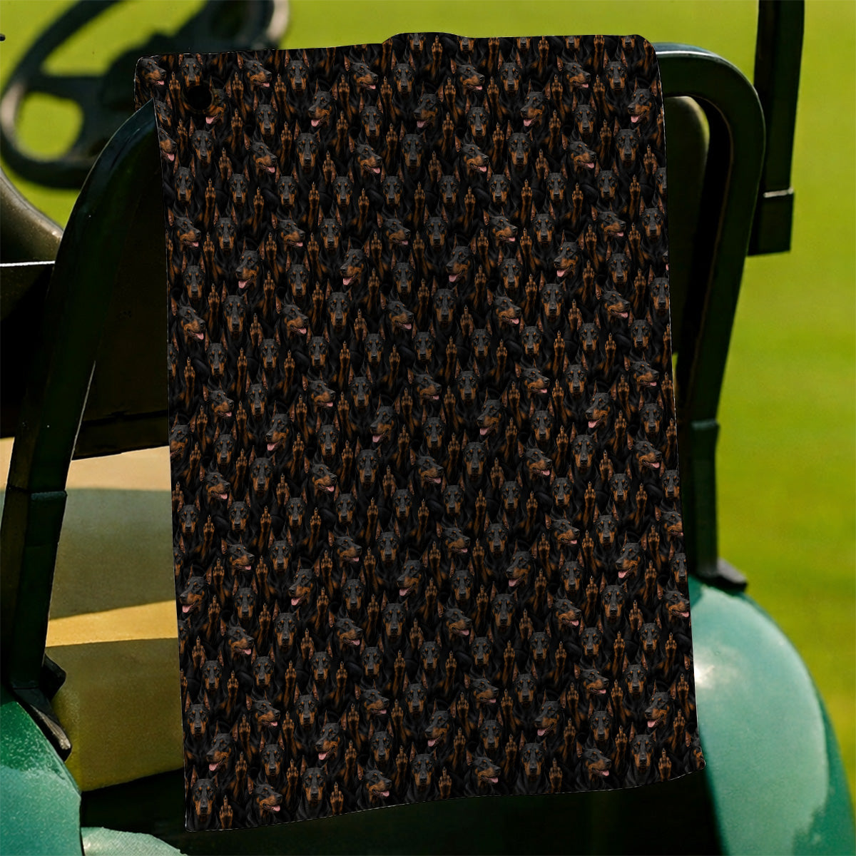 Doberman Golf Towel, Funny Doberman Pattern Golf Towels, Golf Gift For Golfer
