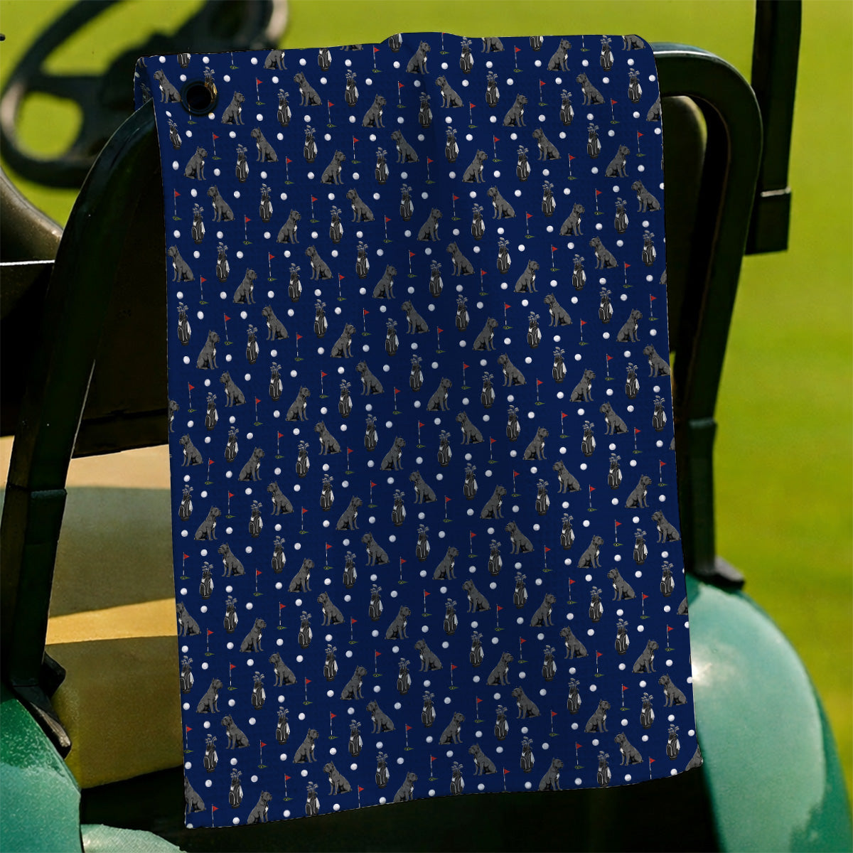 Funny Cane Corso Pattern Golf Towel, Black Cane Corso Golf Towels for Dog Lovers, Golf Gift for Golfers