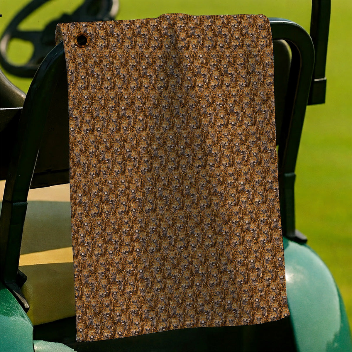 Funny Leopard Golf Towels, Bold Leopard Pattern Golf Towel, Wild Safari Gift For Golf Lovers