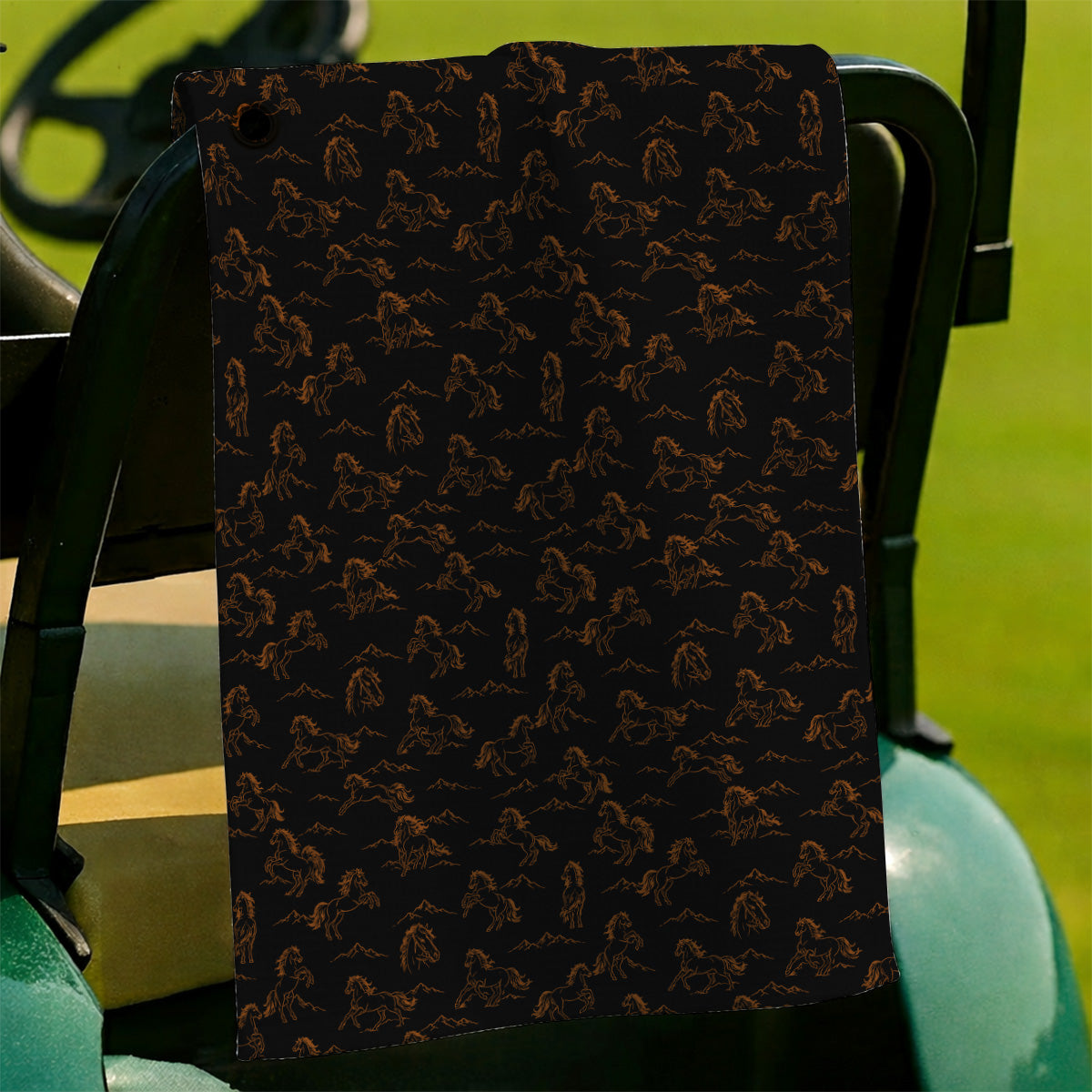Crazy Horse Golf Pattern Towel, American Quarter Horse Golf Towels, Western Horse Gift for Golfers