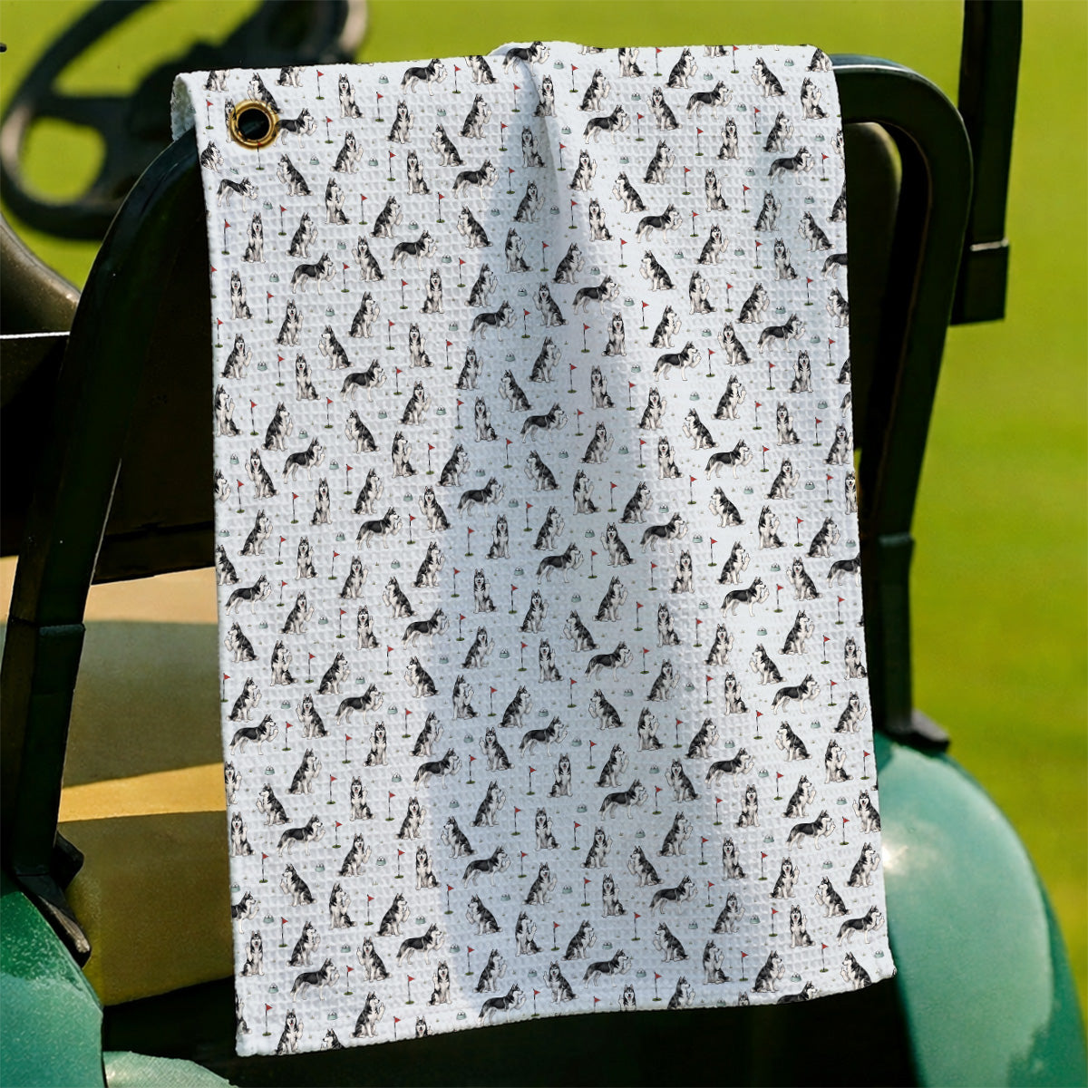 Crazy Husky Golf Towle, Husky Sibir Pattern Golf Towles For Dog Lover, Golf Gift For Golfer