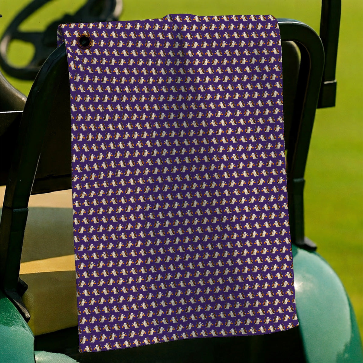 Halloween Golf Towels, Ghost Pattern Golf Towel, Spooky Golf Gift for Golf Lovers