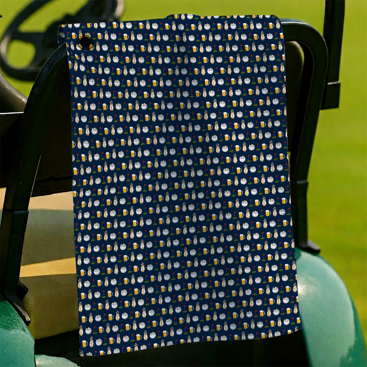 Crazy Beer Pattern Golf Towel, Beers Golf Towels, Golf Gift For Golfer
