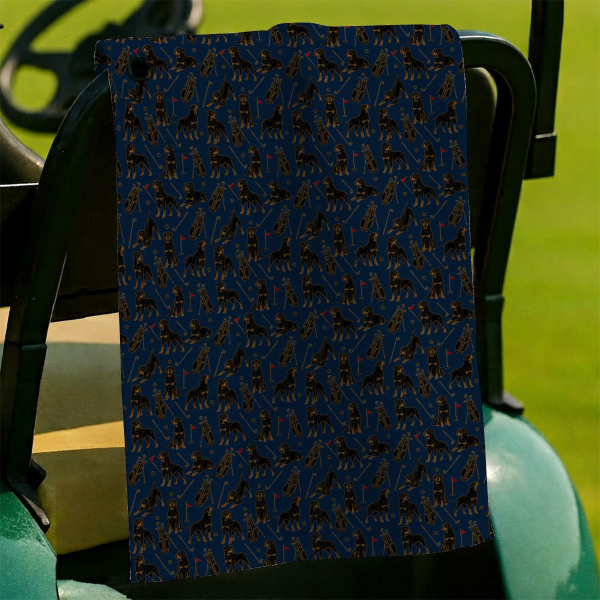Crazy Rottweiler Golf Towel, Rottweiler Dog Pattern Golf Towels, Golf Gift For Golfer