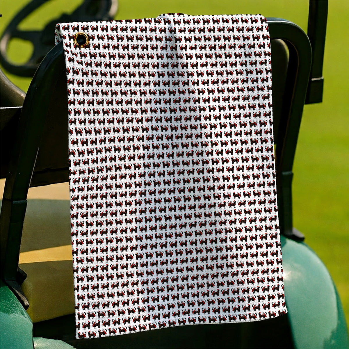 Black Cat Christmas Golf Towels, Crazy Cats Golf Towel For Xmas Holiday, Golf Gift For Cat Loving Golfer