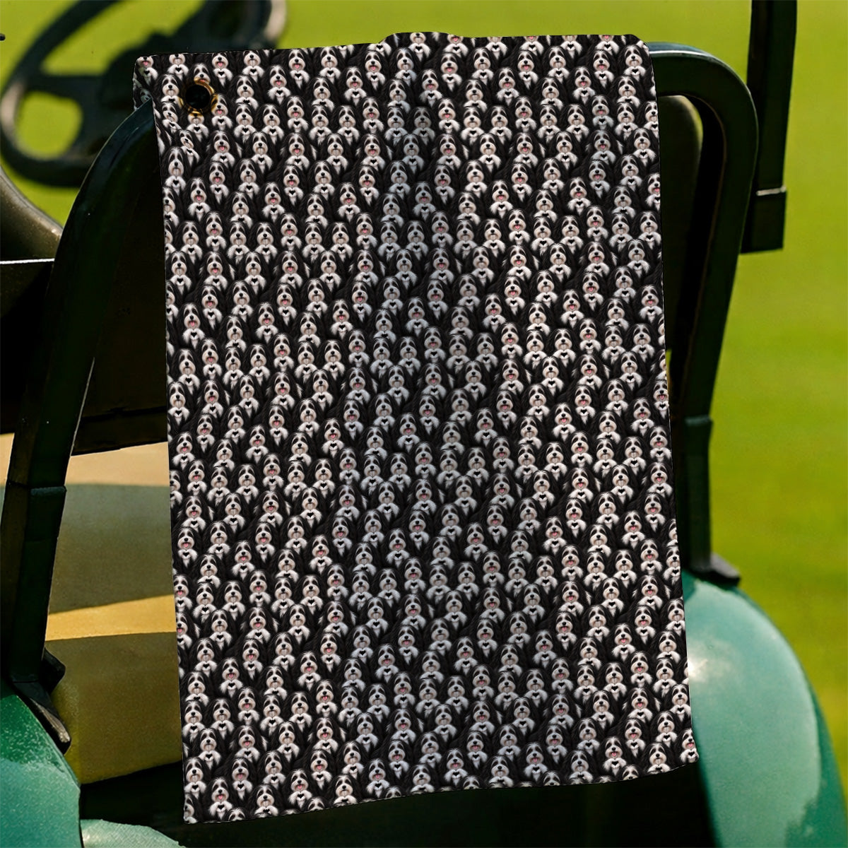 Havanese Dog Pattern Golf Towels, Cute Havanese Lover Golf Towel, Funny Dog Golf Gift For Golfers