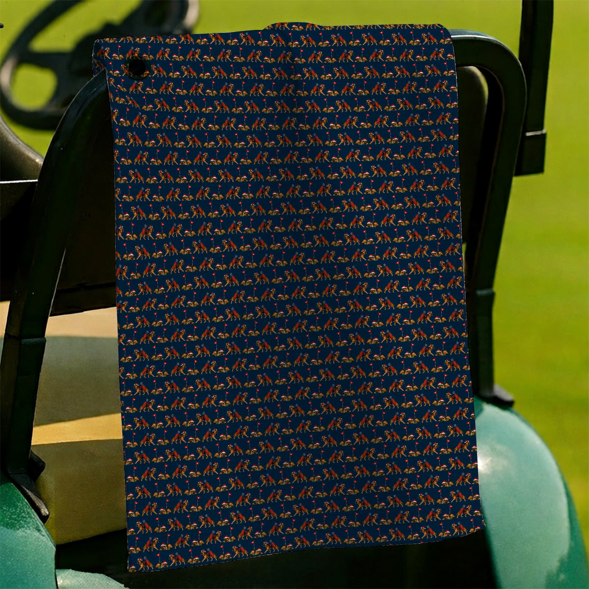 German Shepherd Christmas Golf Towels, German Shepherd Pattern Golf Towel, Holiday Golf Gift for Dog Lovers