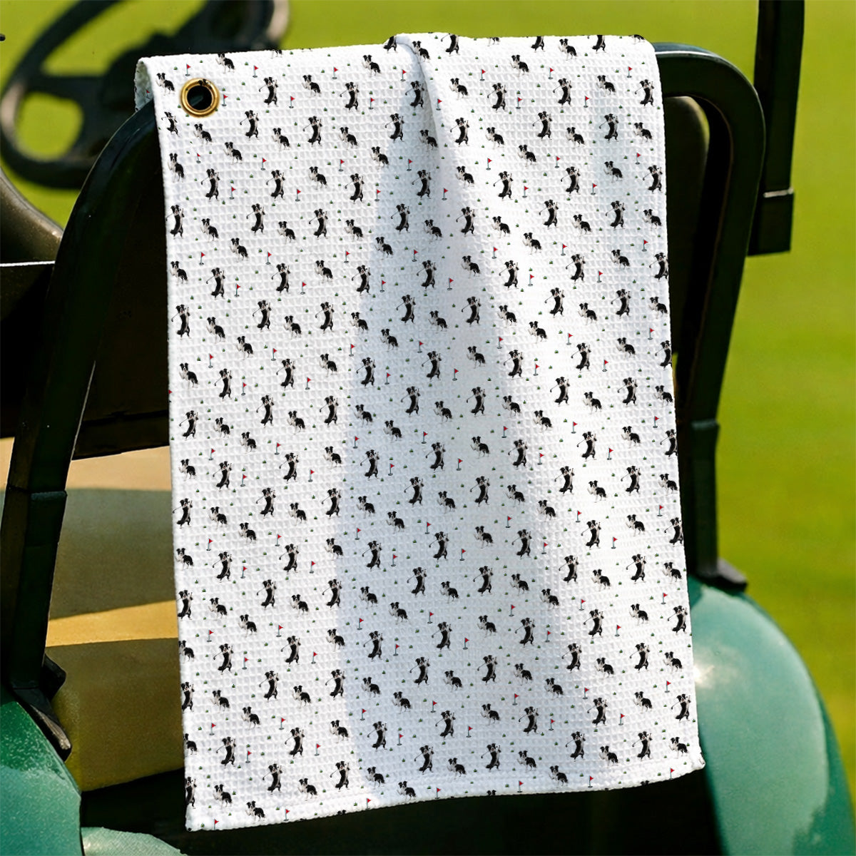 Border Collie Golf Towel, Border Collie Pattern Golf Towels For Golfer, Funny Golf Gift For Dog Lover