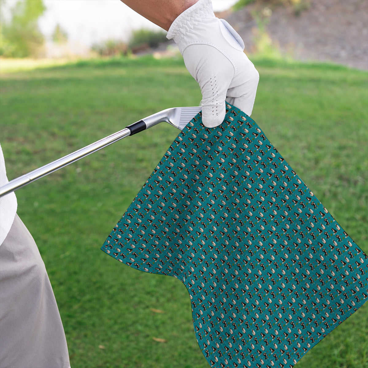 Bernese Mountain Dog Golf Pattern Towels, Bernese Golf Towel, Dog Lover Golf Gift