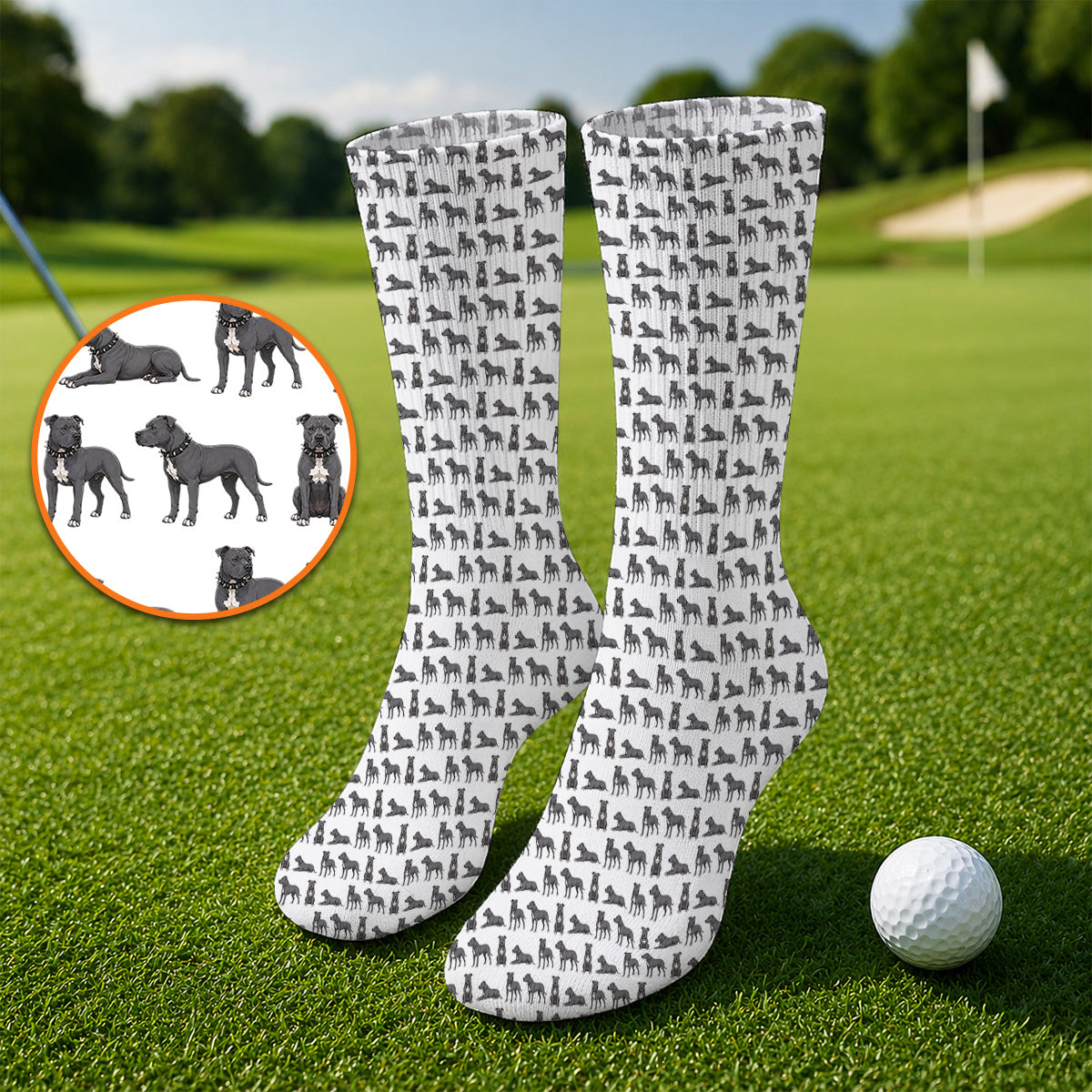 Cane Corso Golf Socks, Cane Corso Pattern Golf Sock for Dog Lovers, Golf Gift For Golfer