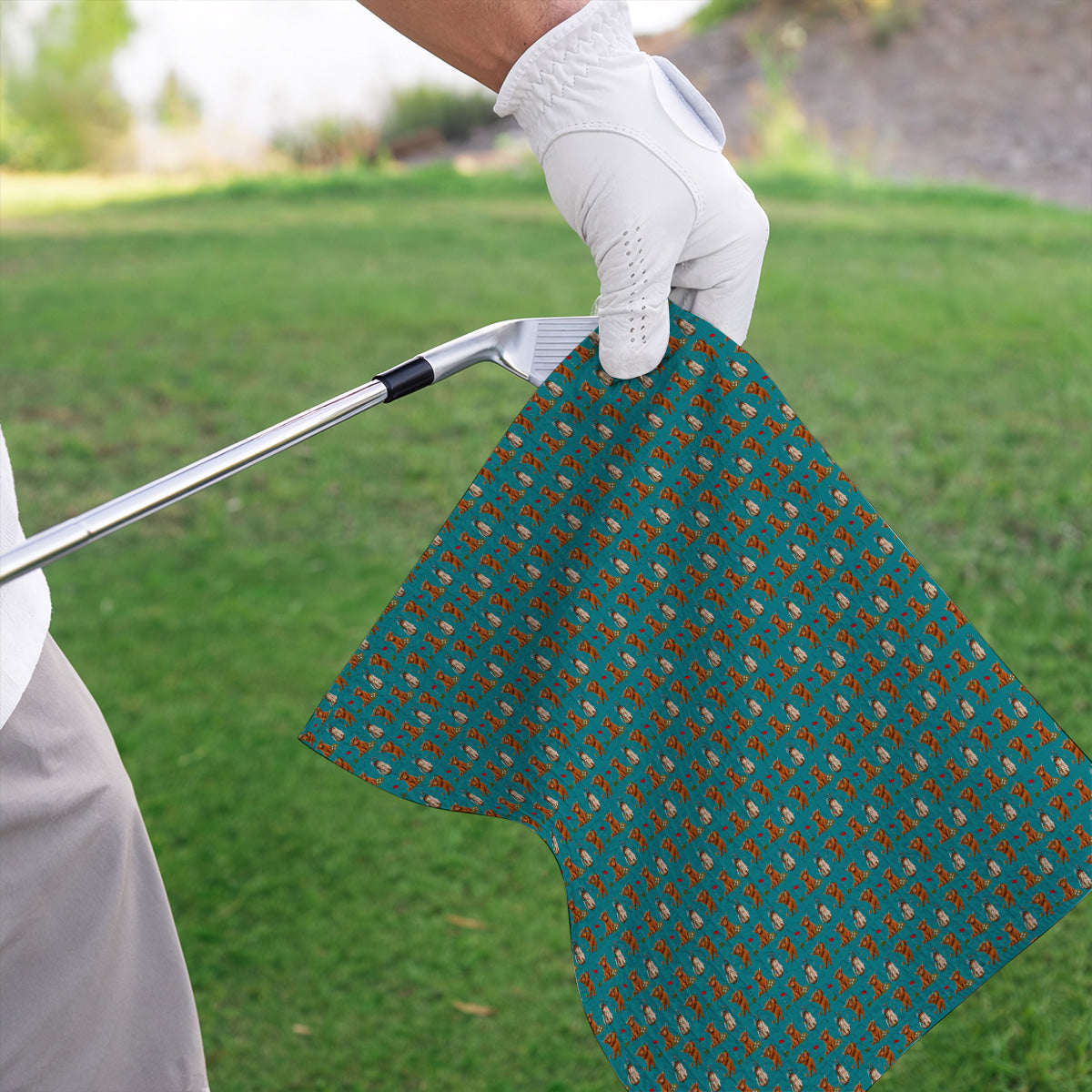 Funny Highland Cow Golf Towel, Highland Cow Pattern Golf Towels, Golf Gift For Golfer
