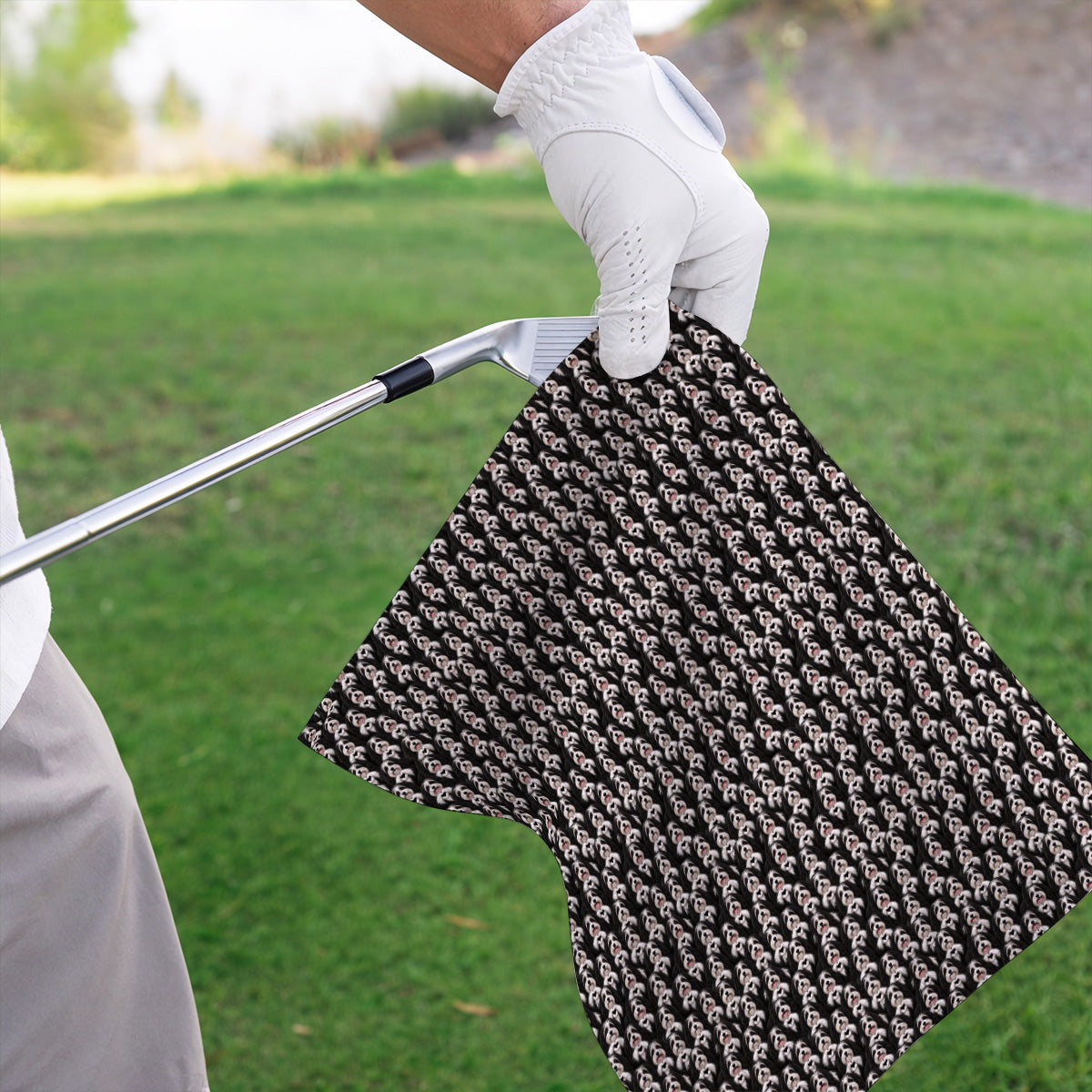 Havanese Dog Pattern Golf Towels, Cute Havanese Lover Golf Towel, Funny Dog Golf Gift For Golfers
