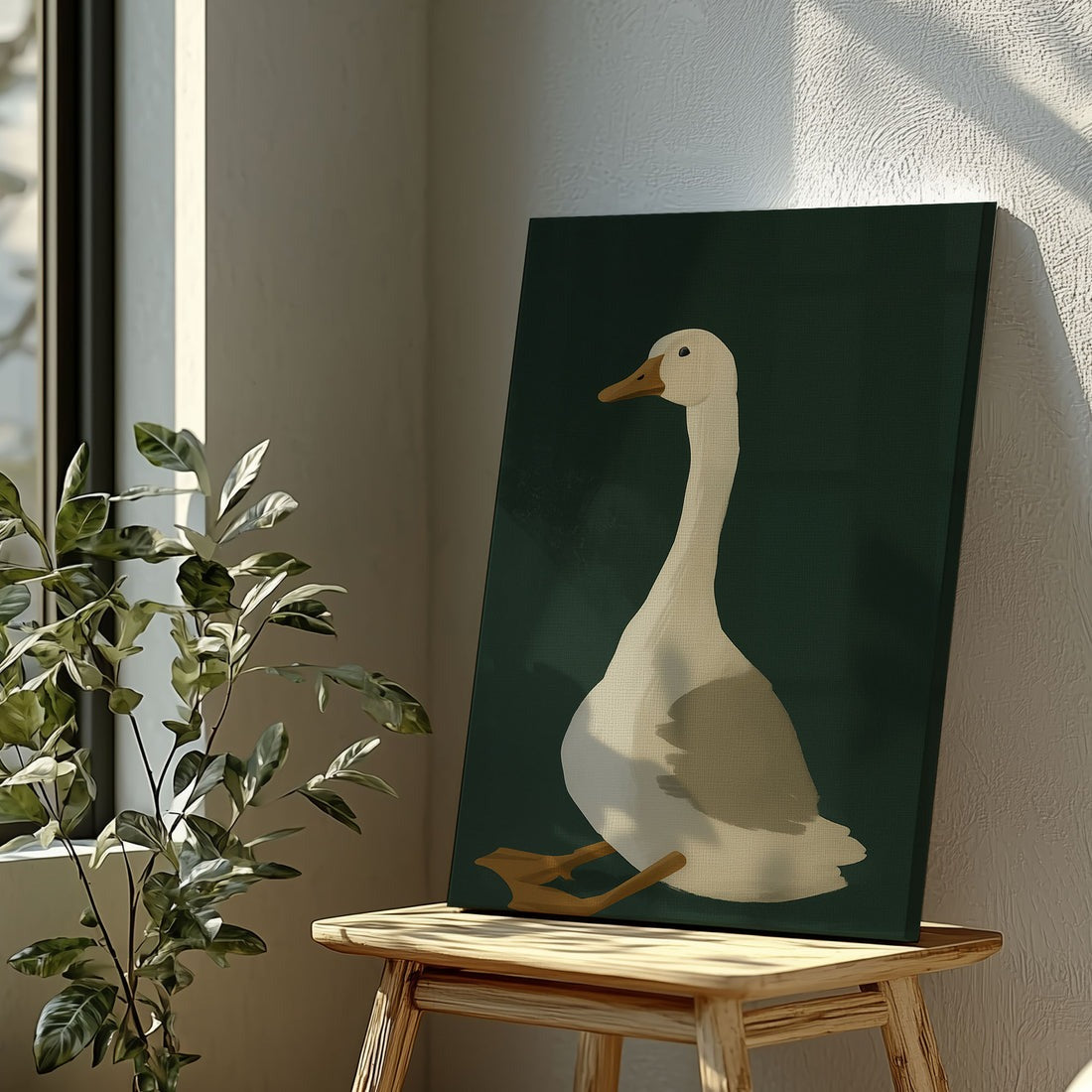 Minimalist Duck Canvas, Rustic Hunting Cabin Wall Art, Gift For Man Cave