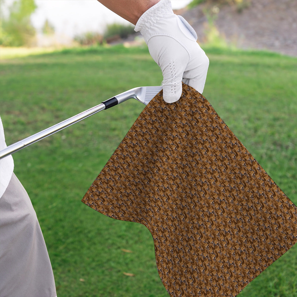 Funny Leopard Golf Towels, Bold Leopard Pattern Golf Towel, Wild Safari Gift For Golf Lovers