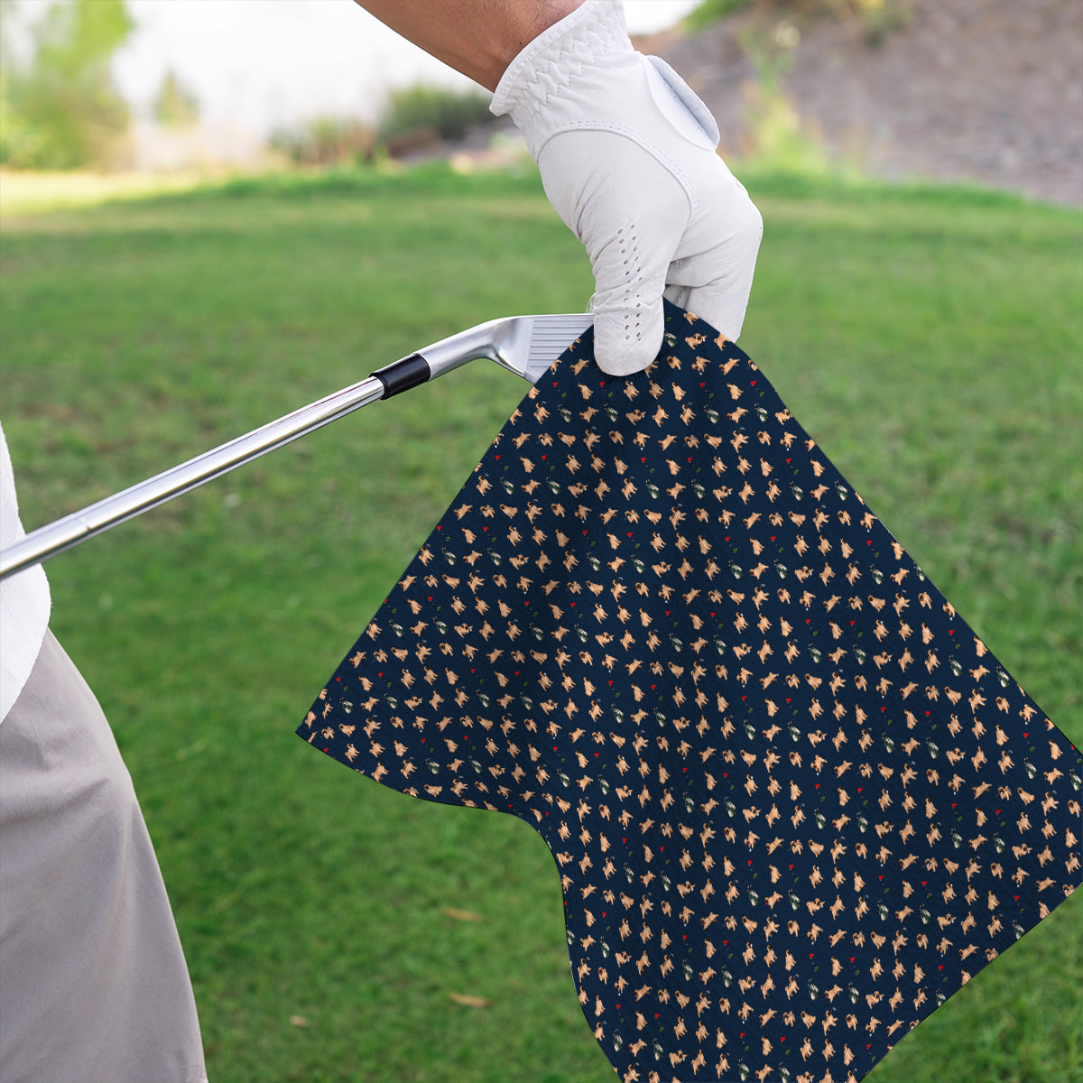 For Dog Lovers Crazy Pug Golf Towels, Pug Pattern Golf Towel, Golf Gift For Golfers