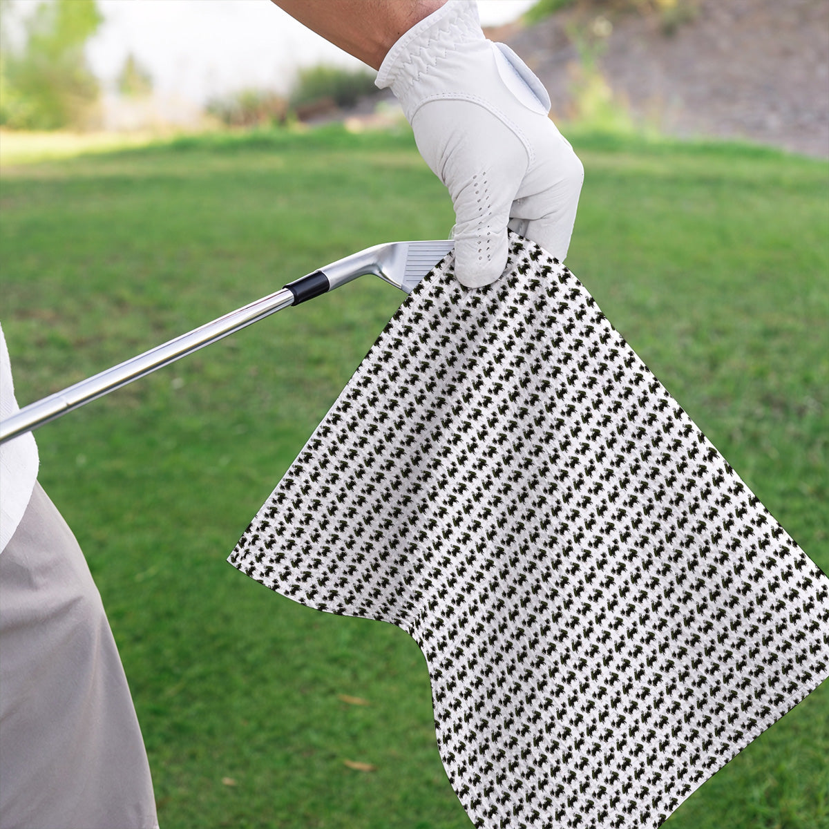 Crazy Boston Terrier Pattern Golf Towels, Boston Terrier Golf Towel, Golf Gift For Golfer