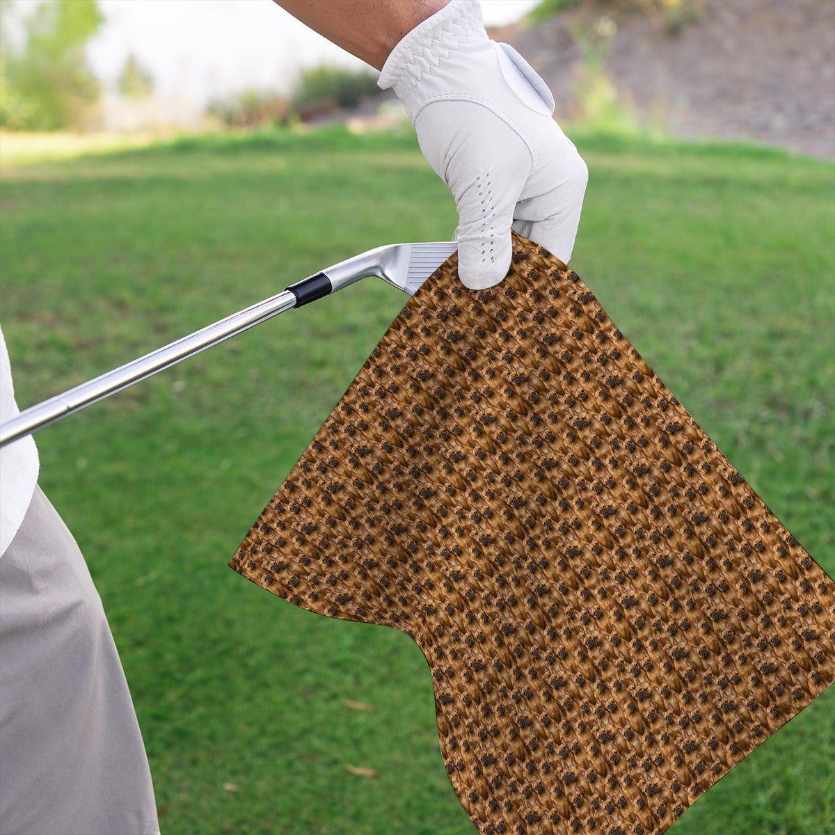Funny French Bulldog Golf Towel, Frenchie Pattern Golf Towels, Dog Dad Golf Gift