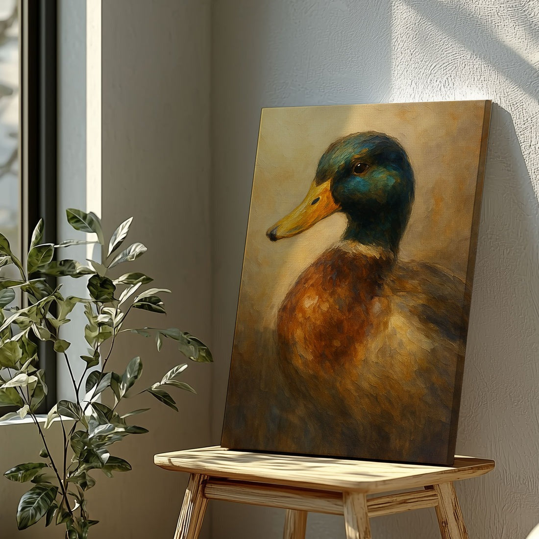 Mallard Duck Canvas, Rustic Waterfowl Wall Art For Hunter, Home Decor For Man Cave