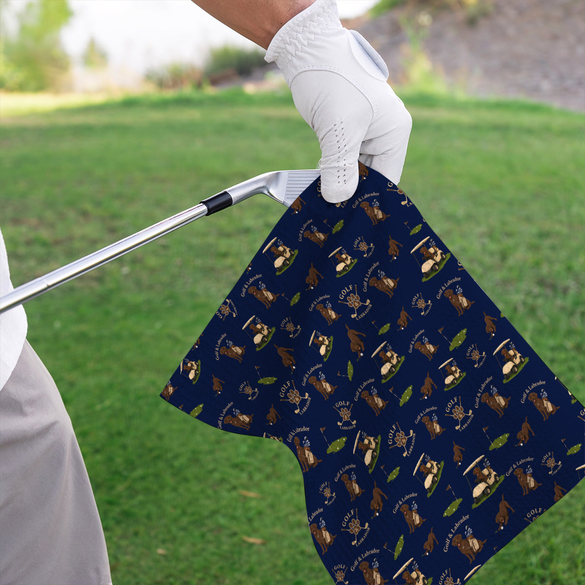 Labrador Pattern Golf Towel, Funny Dog  Golf Towels, Crazy Golf Gift For Golfer