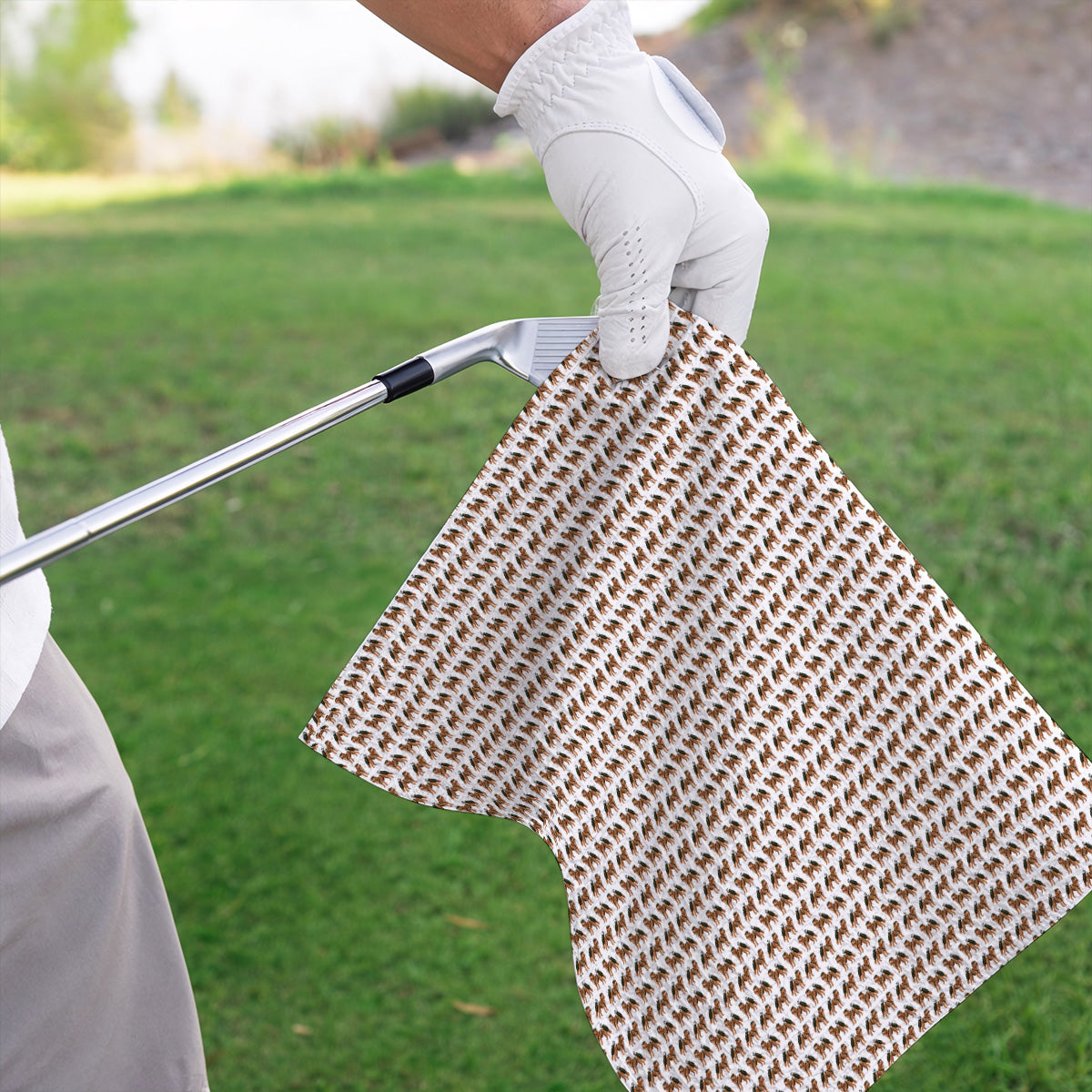 Goldendoodle Golf Towels, Funny Golfing Doodle Dog Pattern Golf Towel, Golf Gift For Golfers