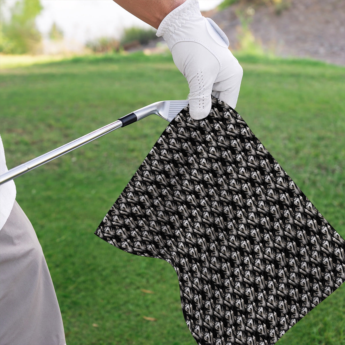 Crazy Husky Sibir Golf Towel, Husky Pattern Golf Towels For Dog Lover, Golf Gift For Golfer