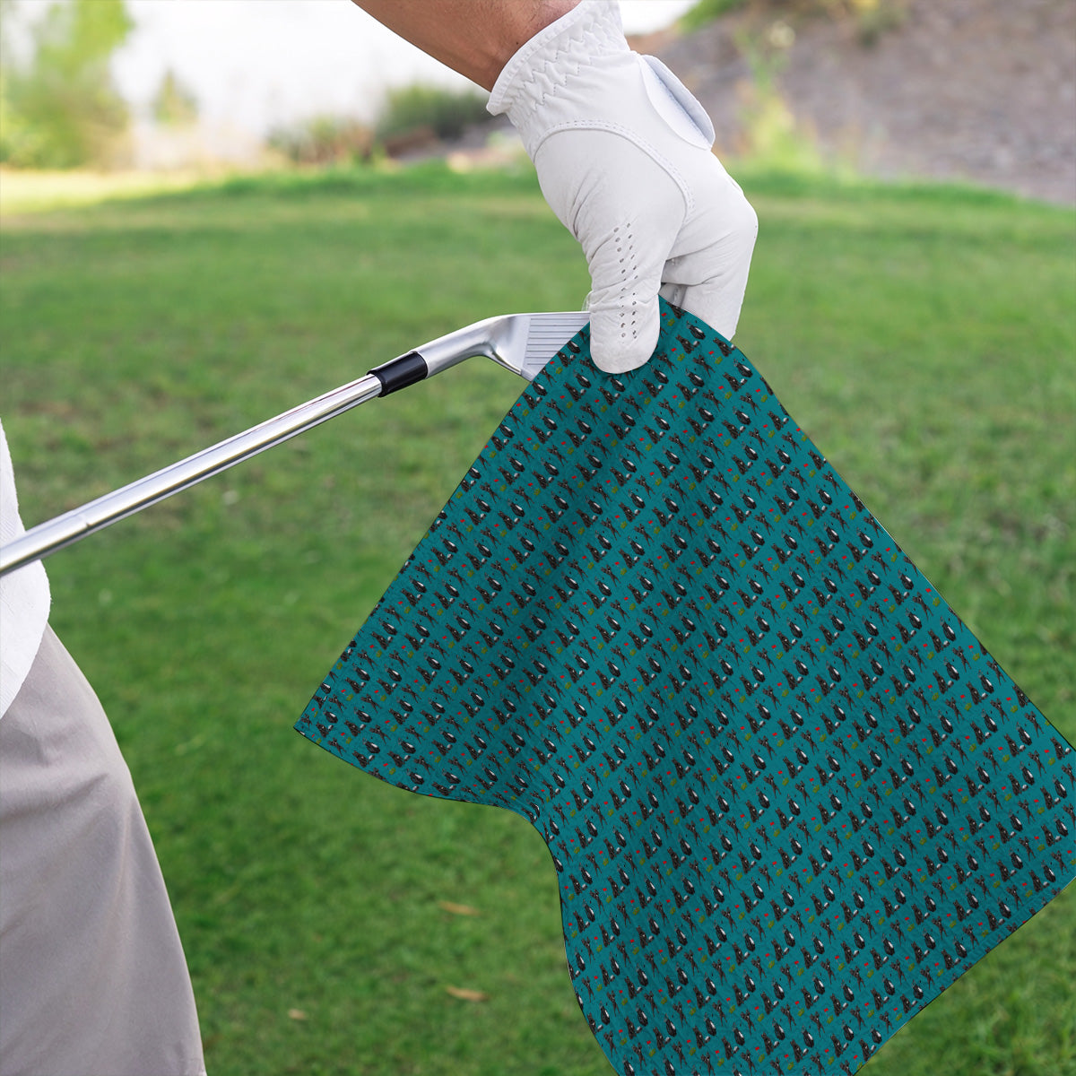 Cane Corso Golf Towel, Black Cane Corso Golf Pattern Towels for Dog Lovers, Funny Golf Gift for Golfers