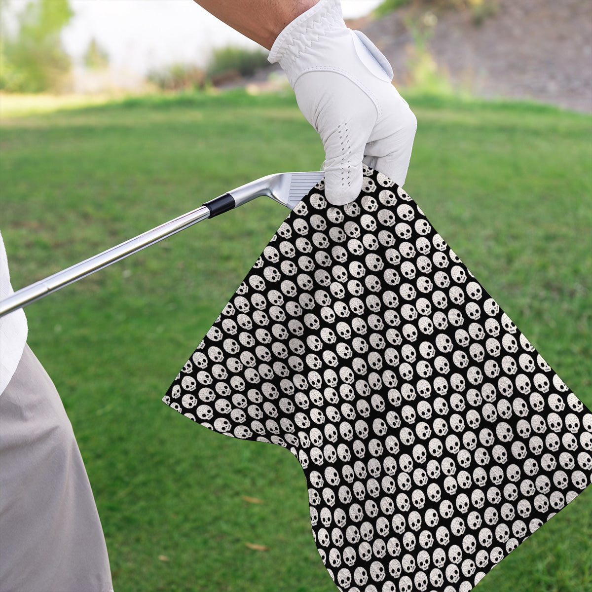 Crazy Skeleton Golf Towel, Skeleton Pattern Golf Towels, Golf Gift For Golfer