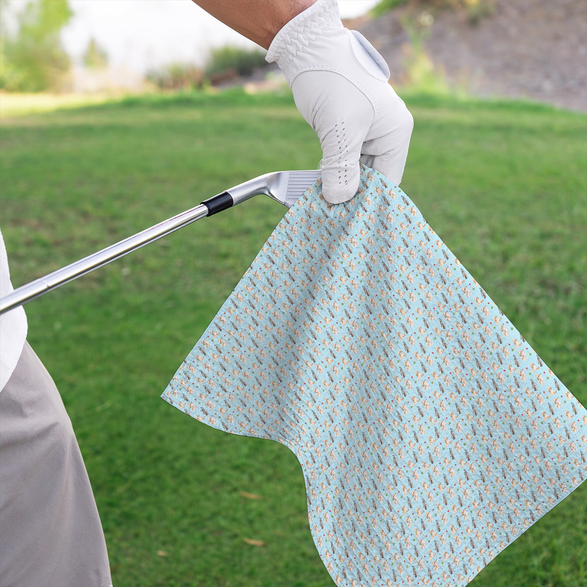 Crazy Shih Tzu Golf Towel, Cute Shih Tzu Pattern Golf Towels, Golf Gift For Golfer