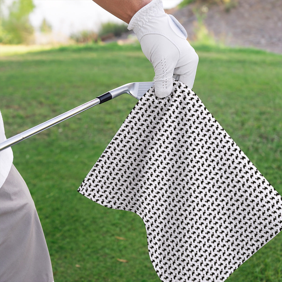 Funny Border Collie Golf Towel, Border Collie Pattern Golf Towels for Golfer, Dog Lovers Golf Gift