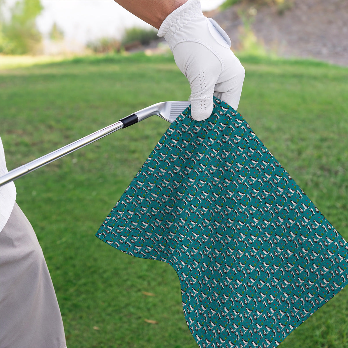 Border Collie Golf Towel, Border Collie Pattern Golf Towels for Dog Lovers, Funny Golf Gift for Golfer