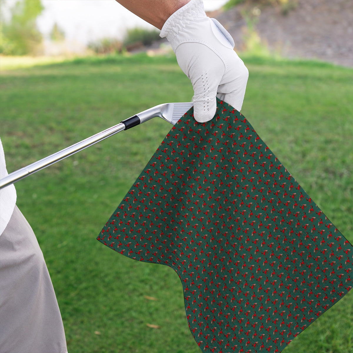 French Bulldog Holiday Golf Towels, Christmas Dog Pattern Golf Towel, Festive Golf Gift for Golfers