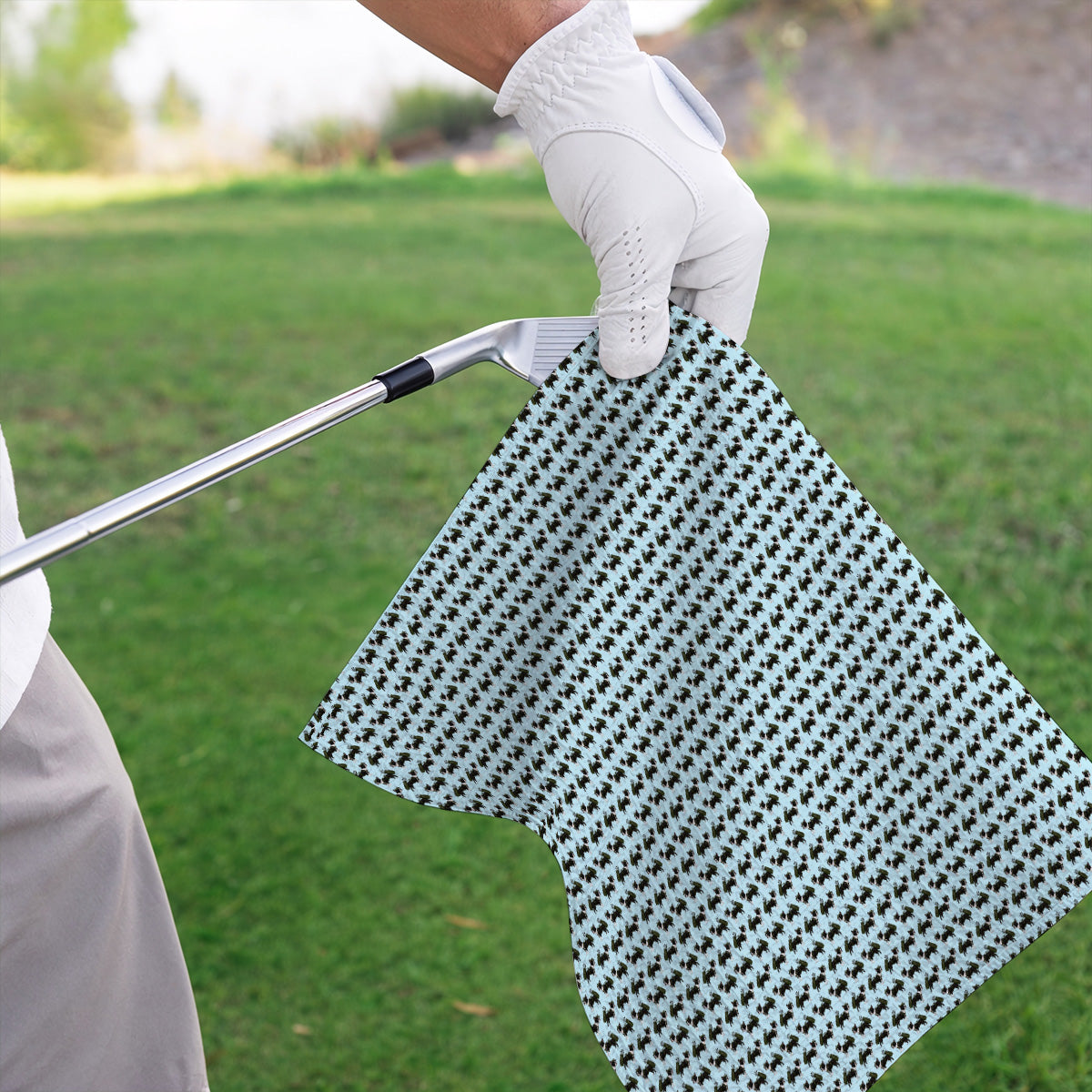 Crazy Boston Terrier Pattern Golf Towels, Boston Terrier Golf Towel, Golf Gift For Golfer