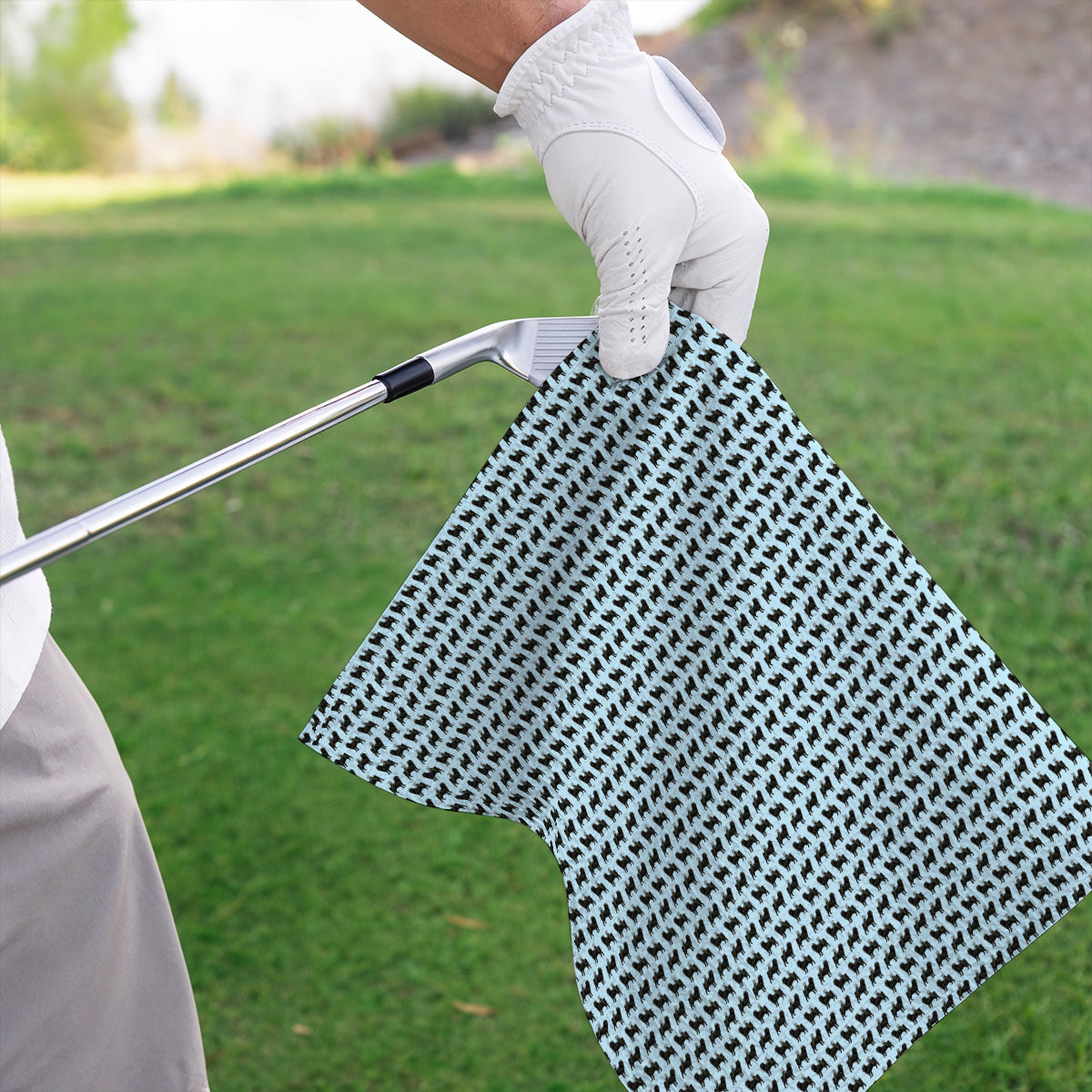 Black Pug Pattern Golf Towels, Funny Pug Golf Towel, Golf Gift For Golfer